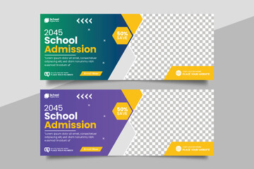 School education admission social media cover post web banner  & back to school banner and web banner