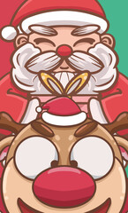 Cartoon Christmas Eve Santa Claus Illustration Design

