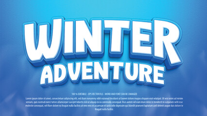 Winter season 3d style editable text effect