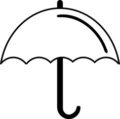 black and white umbrella design, PNG format