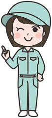 やる気のある女性作業員のイラスト