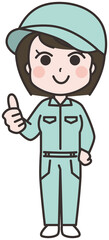 やる気のある女性作業員のイラスト
