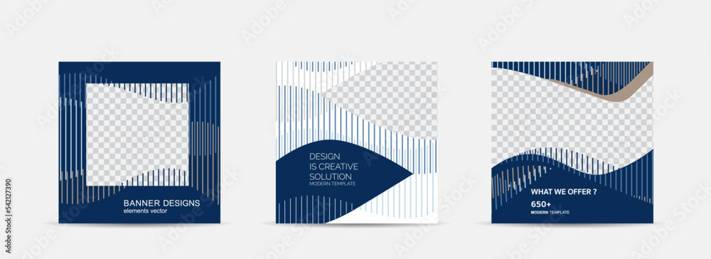 Canvas Prints set square banner template for social media post and web internet ads.vector illustrations.