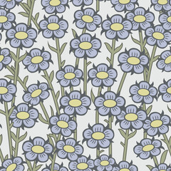 Seamless background image of garden plant vintage blue round flower.