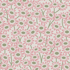 Seamless background image of garden vintage pink daisy flower.
