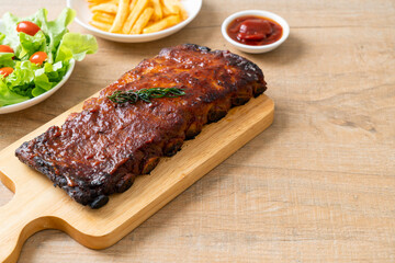 grilled and barbecue ribs pork