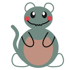 mouse childish hand drawn vector element