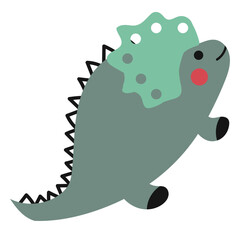 cute dinosaurs triceratop childish hand drawn vector element