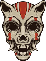 Vector illustration of japanese wolf mask
