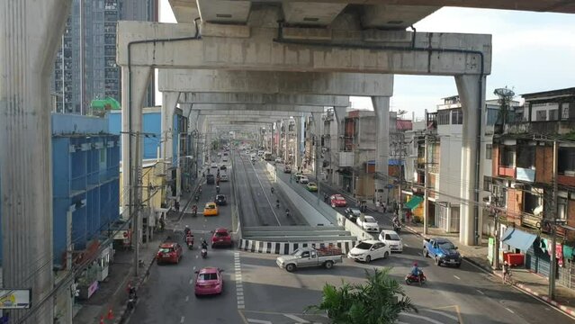 Traffic Jam in Bangkok Downtown in Rush Hour