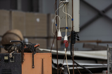 power tools at the construction site