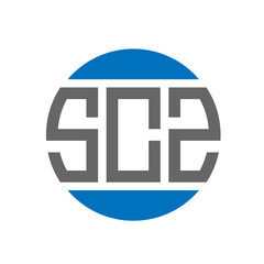 SCZ letter logo design on white background. SCZ creative initials circle logo concept. SCZ letter design.