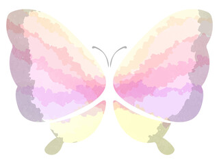 虹色のアゲハ蝶のイラスト　PNG