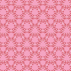 Cute delicate white red floral wreaths isolated on a light pink background