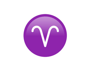 vector gradient purple Aries astrological sign icon in the Zodiac,  represents a ram..