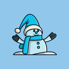 Winter holiday design concept. Christmas snowman, Winter festival, Christmas decoration, Christmas festive, Christmas celebration.