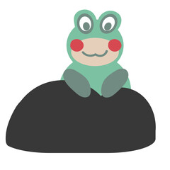 cute frog childish hand drawn vector element