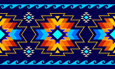Colorful Ethnic Pattern Vector American Indian pattern for the background carpet wallpaper clothes fabric