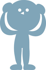 頭を抱え悩むシンプルな人のイラスト