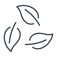 Simple flat icon with three outline leaves.