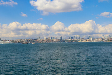 Fototapeta na wymiar Istanbul, view from the Bosphorus Strait. High quality photo