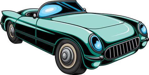 Vector illustration of vintage cars
