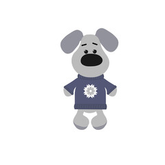 Cute cartoon dog. Goods for children, prints and clothes, stickers, cards and invitations, gender parties.