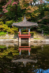 Changdeokgung royal palace of the Joseon dynasty in Autumn in Seoul South Korea