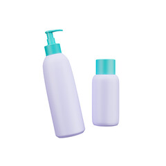 Cosmetic pump bottle icon 3d cutout