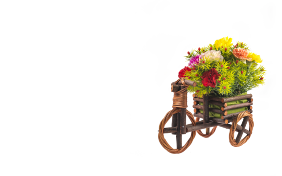 Flower on wood bicycle png - Powered by Adobe