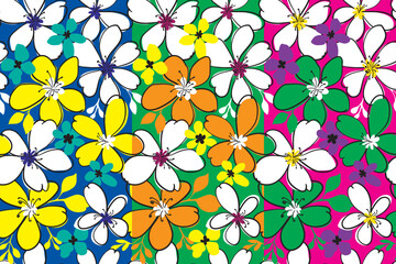 Vector Large flowers Print design for fabric or dress, seamless pattern