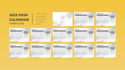 2023 desk calendar template with cover