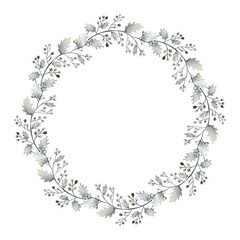 Abstract floral frame Watercolor Christmas trees, wreaths on white background.