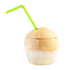 Green coconut isolated on white background
