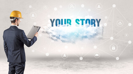 Engineer working on a social media concept