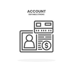 Credit Card Account line icon. Vector illustration on white background. Editable Stroke and pixel perfect. You can use for web, app and more.