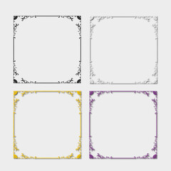 set of multi-colored frames, in the style of an ornament