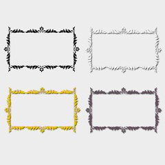 set of multi-colored frames, in the style of an ornament