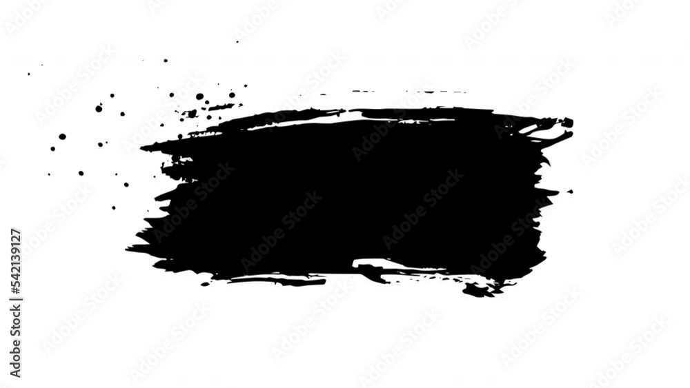 Poster Black line brush strokes animation footage for video effect elements and overlay. Black ink stroke for lower third copy space and transition effect