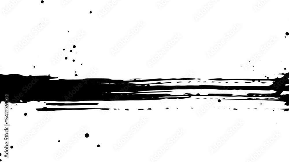Fototapete black line brush strokes animation footage for video effect elements and overlay. black ink stroke f