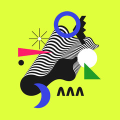 Composition with geometric shapes. Abstract background for design. Trendy stylish graphics