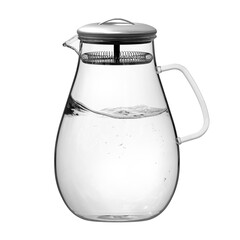 Glass jug with stainless lid filled with water. 3d rendering