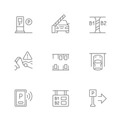 Set line icons of parking