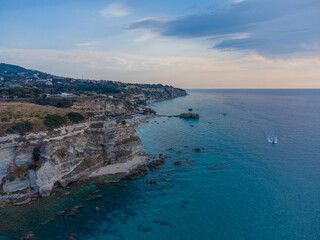 Fototapeta na wymiar Cliff in the sea, Tropea, Calabria