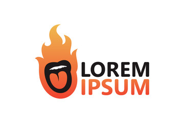 Hot mouth logo template design vector