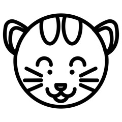 cat face cartoon icon