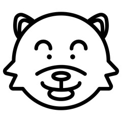 raccoon face cartoon icon