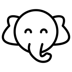 elephant face cartoon icon
