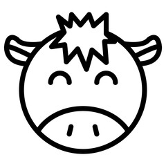 donkey face cartoon icon