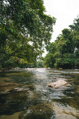Fototapeta na wymiar Upstream river at Sungai Kampar, Gopeng, Perak.